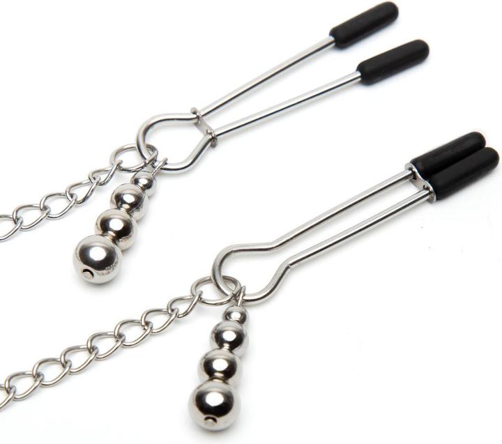 Produktbild Fifty Shades of Grey Play Nice Satin & Lace Collar & Nipple Clamps - Black