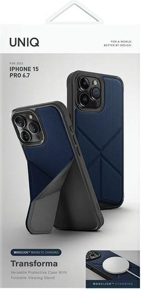 Productafbeelding Uniq Hoesje Transforma iPhone 15 Pro Max 6,7" Magclick Opladen niebieski/elektrisch blauw (Apple iPhone 15 Pro Max)