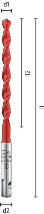 Image du produit Alpen 4 forets universels pour la maçonnerie, le bois, le métal, les tuiles, les plastiques, avec SDS + (8, 10, 12, 16 mm)