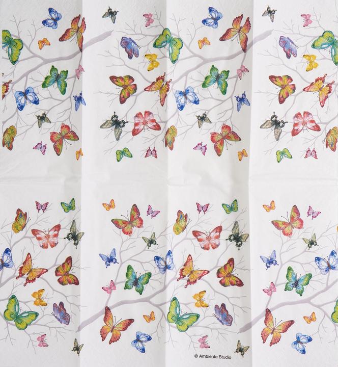 Image du produit Ambiente Mouchoirs en papier "Papillons multicolores (10 x)