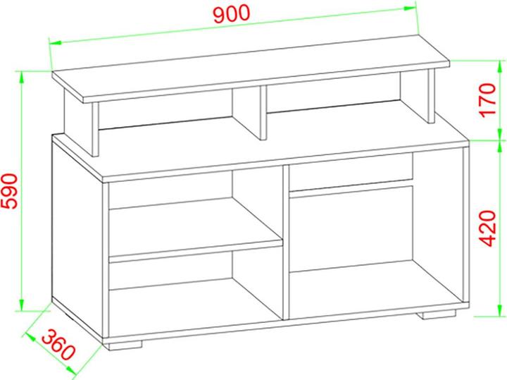 Actual product image VCM Wood TV Lowboard TV Cabinet Console TV Table TV Glass Balansia (90 x 36 cm)