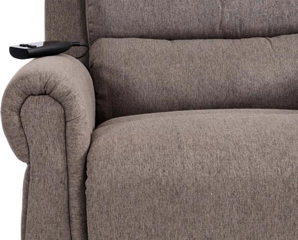 Produktbild Mendler Fernsehsessel HWC-K63, Liegefunktion Massage Heizfunktion, Stoff/Textil - dunkelgrau