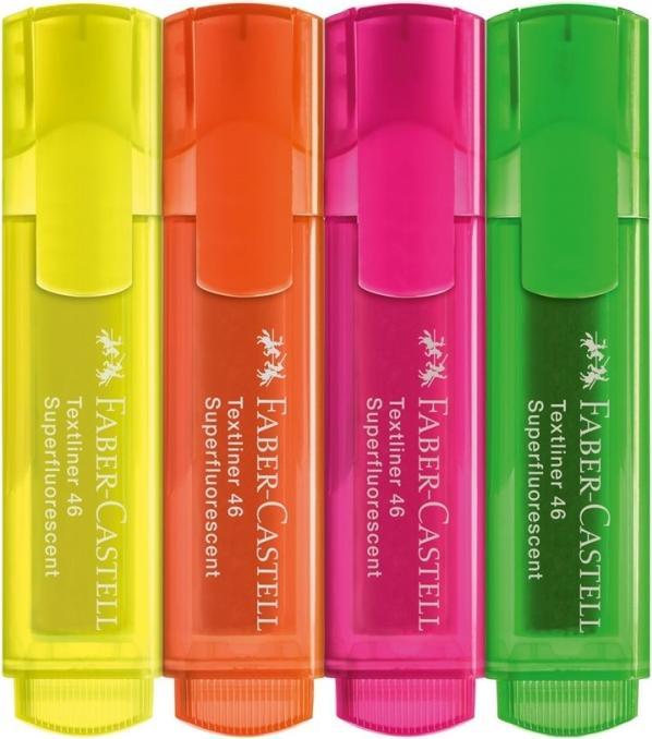 Faber-Castell Textliner TL46 (Grün, Orange, Rosa, Pink, Gelb, Neongelb, 5 mm, 4 x)