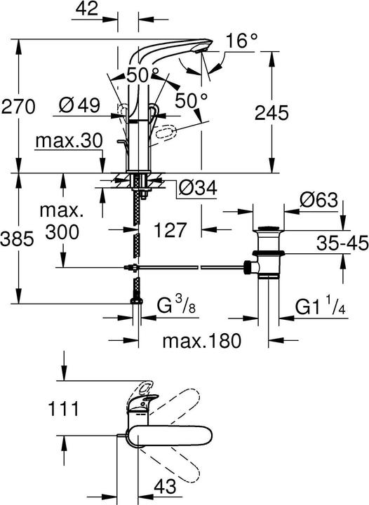 Image du produit Grohe Eurostyle Mitigeur monocommandé pour lavabo L-Size