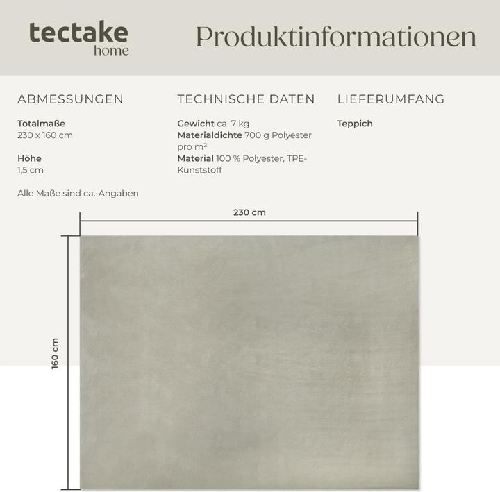 Actual product image tectake Short pile carpet Soft Zone (160 x 230 cm)