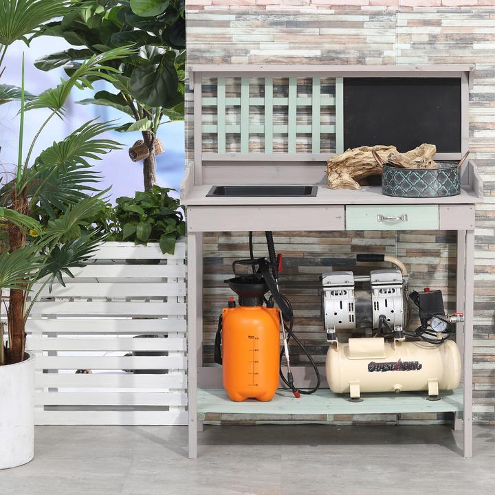 Actual product image Homcom Planting table with drawer and tray