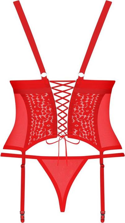 Actual product image Obsessive Suspender chemise with floral lace plus thong (6XL)