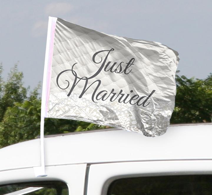 Image du produit Folat Drapeau de voiture Just Married