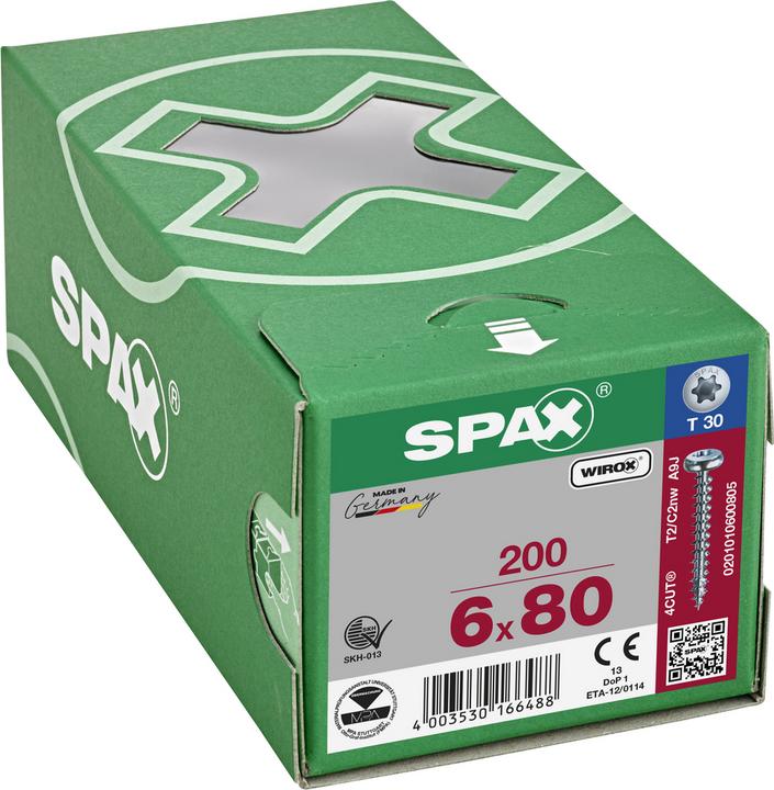 Actual product image Spax SP-Schrauben PH, verz, TX, 6,0/80mm (200 Screws per piece)