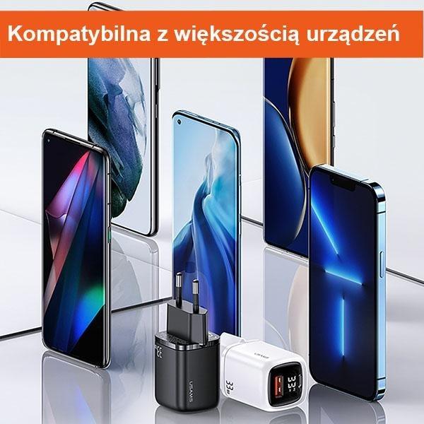Immagine prodotto Usams Caricabatterie rapido con display digitale da 33W QC + PD (33 W)