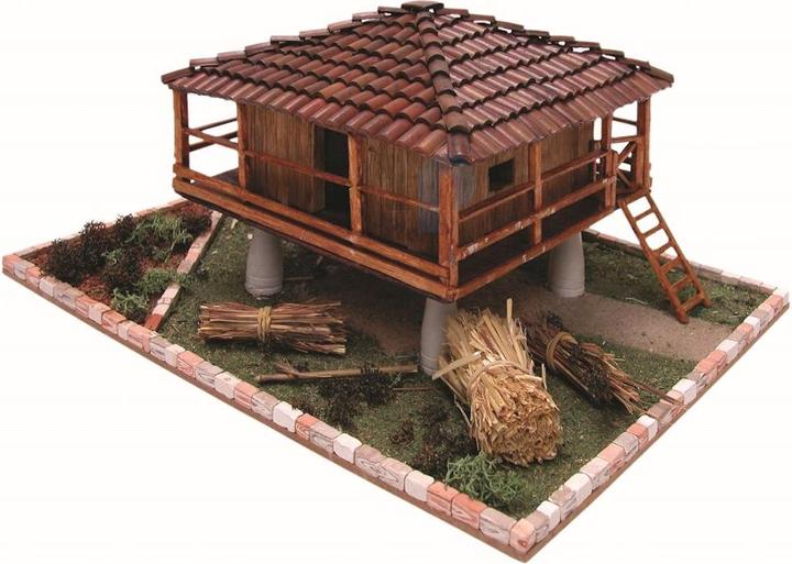Actual product image Block Cuit. 3D ceramic model kit - Asturian «Hórreo» granary (33 x 14 x 26 cm)