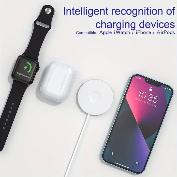 Produktbild PhoneLook Magnetisches Qi Ladegerät MagSafe 3 in1 wireless charging für iPhone / Apple Watch / AirPods & USB-C