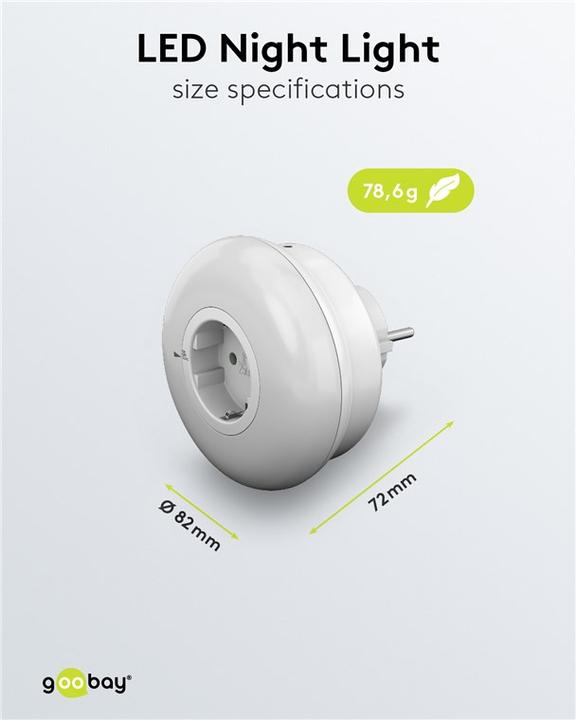 Actual product image Goobay LED night light for the socket