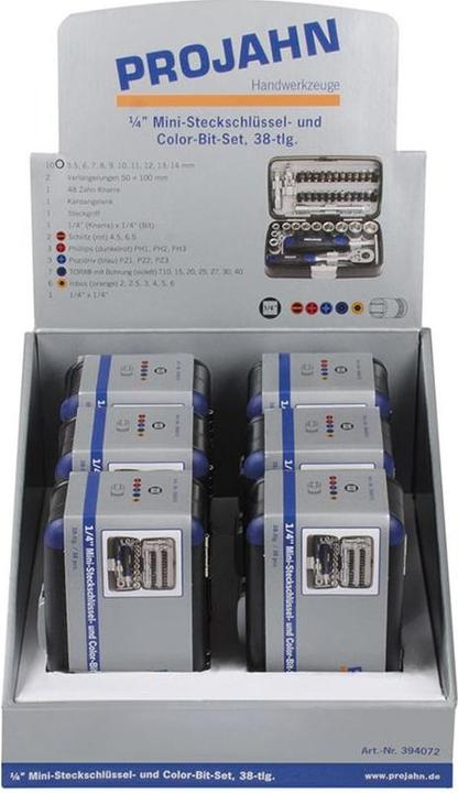 Produktbild Projahn 14' Steckschlüssel und Bit Box 38 tlg (1/4")