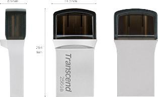 Produktbild Transcend USB-Stick 256GB JetFlash USB3.1,Pen Drive,OTG Type-A&C,Silver (256 GB, USB-C, USB-A)