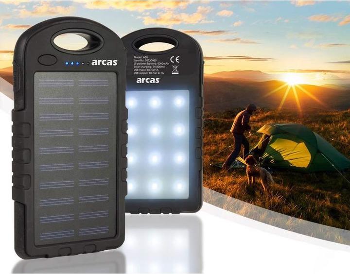 Produktbild Arcas Solar Powerbank S60 with Flashlight (6 mAh)