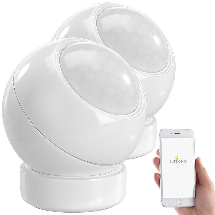 Produktbild Luminea 2er-Set WLAN-PIR-Bewegungsmelder und Lichtsensor (6 m)