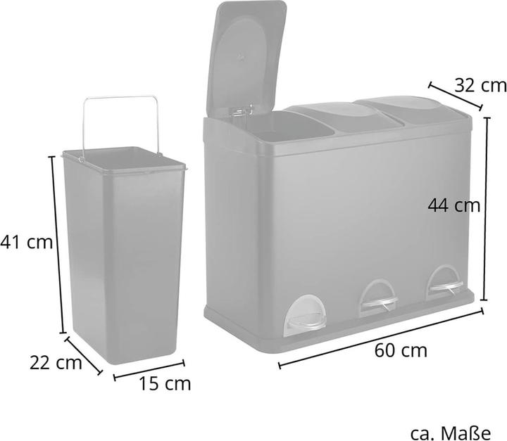 Immagine prodotto Svita Treteimer mit Dreifach-Mülltrennung (45 l)