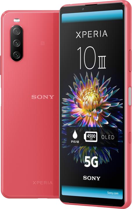 Image du produit Sony Xperia 10 III (128 Go, Pink, 6", Double SIM hybride, 12 Mpx, 5G)