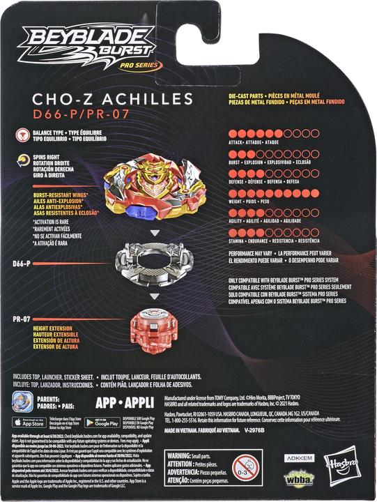 Produktbild Hasbro Beyblade Burst Pro Series Cho-Z Achilles Starter Pack (Deutsch, Englisch, Französisch, Italienisch)