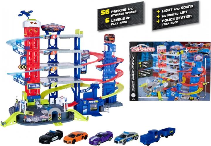 Majorette Super Chase Center+5 véhicules
