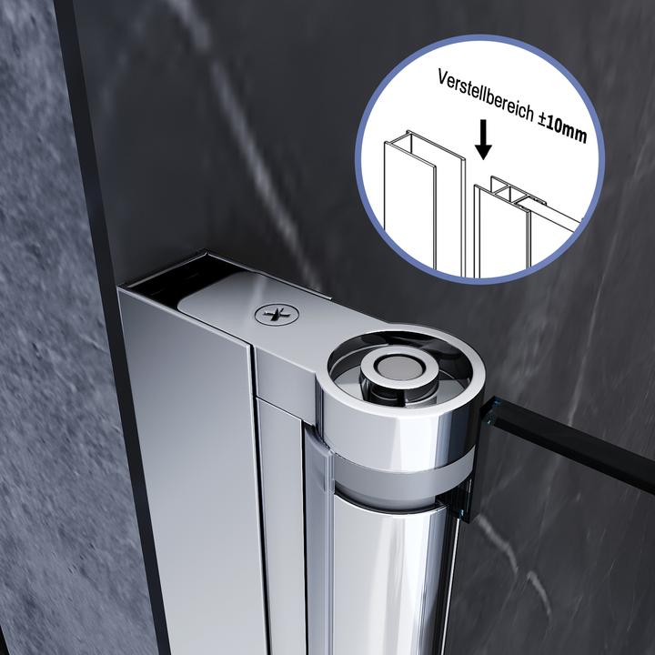 Immagine prodotto SONNI Duschtr H?ngetr Duschwand Drehtr ohne Rahmen, NANO Glas 86x185 cm (86 cm, 86 cm, 185 cm)