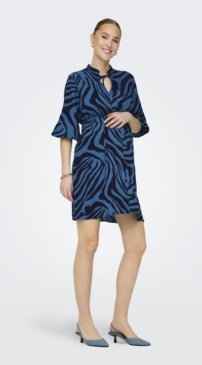 Image du produit Only Maternity Coupe normale Col en V Poignets élastiques Manches ballon Robe courte (M)