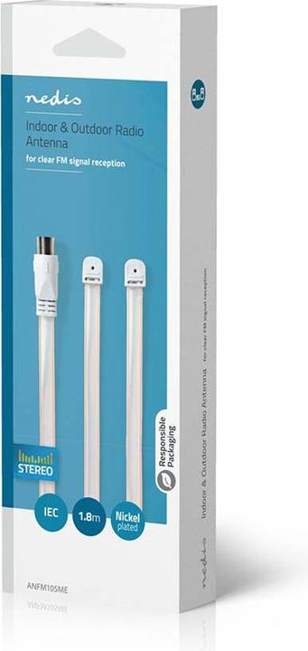 Immagine prodotto Nedis Antenna FM per interni ed esterni 87,5-108 MHz Al (Cavi antenna)
