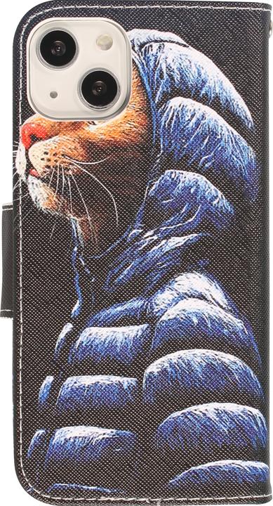 Image du produit PhoneLook Fourre Premium Wallet flip fermeture magnétique et porte-carte Chat en doudoune (Apple iPhone 13)