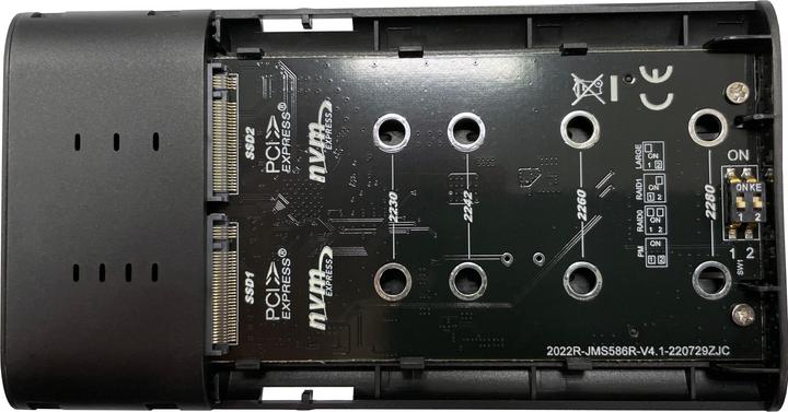 Actual product image LC-Power LC-M2-C-NVME-2X2-RAID USB-C housing for NVMe-M.2 retail (M.2 2280)