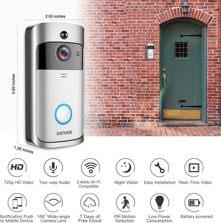 Produktbild Denver Türsprechanlage VDB-110 inkl. Innenraum-Alarm (WLAN)