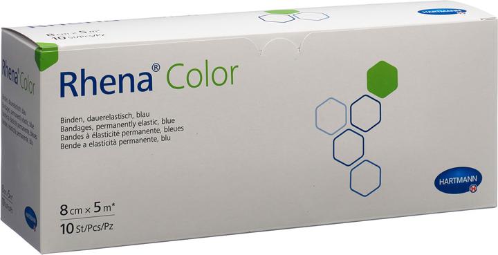 Rhena Color Elastische Binden 8cmx5m blau offen