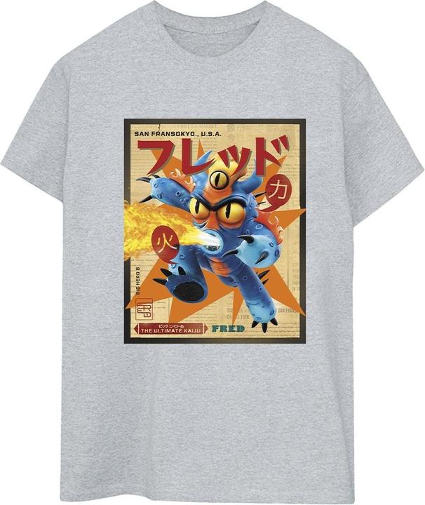 Immagine prodotto Disney Big Hero 6 Baymax Fred Newspaper Maglietta Ampia Donna (XL)