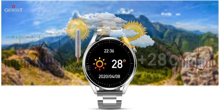 Image du produit Giewont Smartwatch GW450-5 argent + bracelet en cuir noir