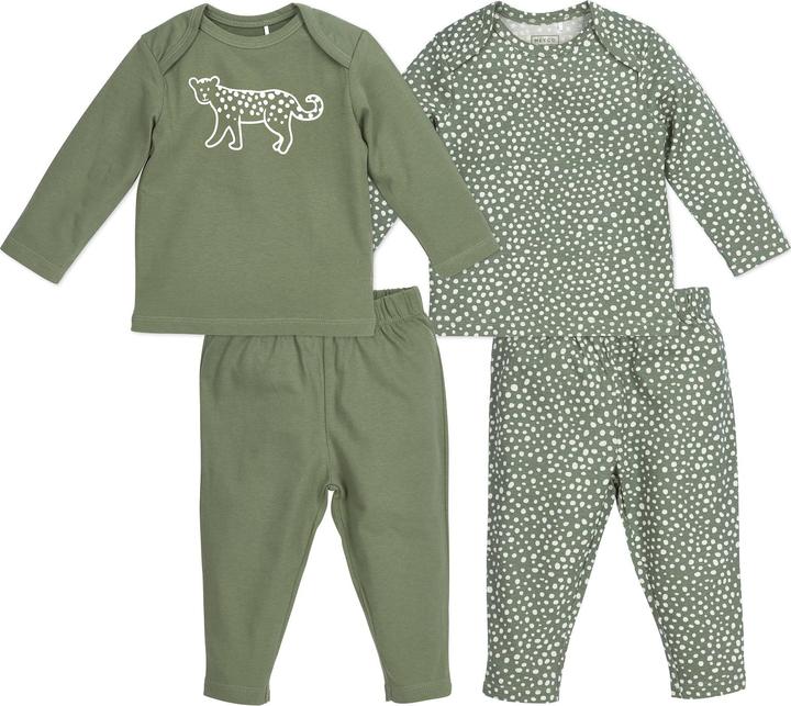 Meyco 2-pack babypyjama Cheetah forestgreen mt. 50/56 (50, 56)