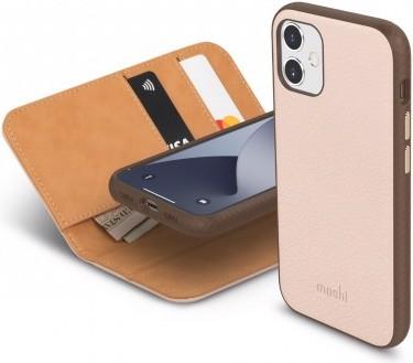 Actual product image Moshi Overture Case with Detachable Magnetic Wallet for iPhone 12 mini - Luna Pink (Apple iPhone 12 mini)