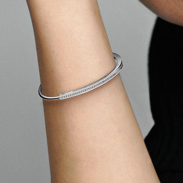 Actual product image Pandora Signature PavÃ© Bangle (19 cm, Sterling silver 925)