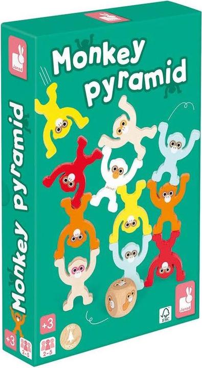 Actual product image Janod Game Monkey Pyramid (German, English, French, Italian, Swiss German)