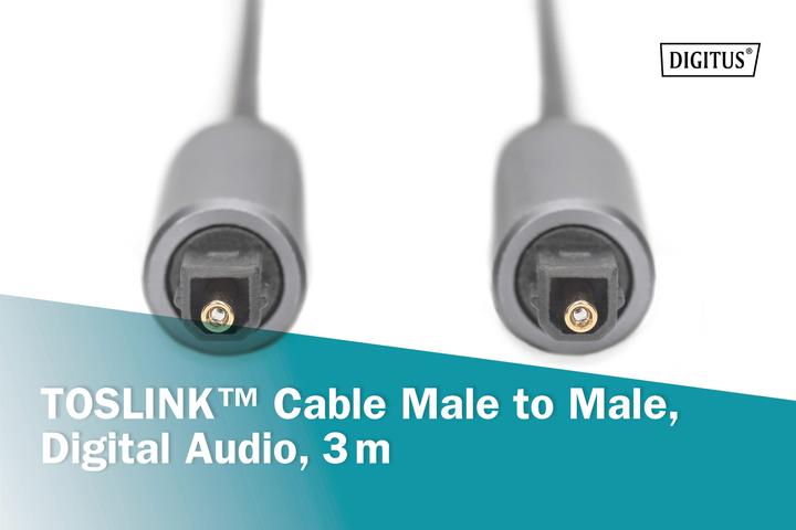 Image du produit Digitus Toslink - câble de connexion, Toslink vers Toslink, 3m (3 m, Optique)