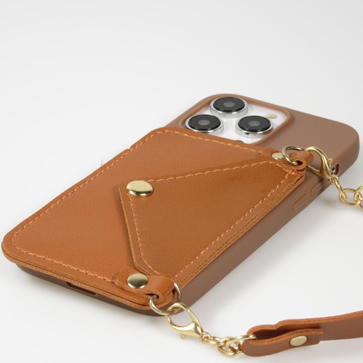 Actual product image PhoneLook Coque Silicone soft touch avec pochette à cartes ou argent en cuir et lanière intégrée (Apple iPhone 14 Pro)