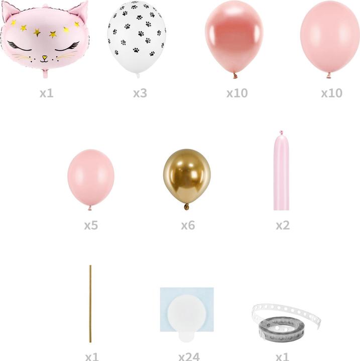 Produktbild Partydeco Ballon-Bouquet Rosa Katze