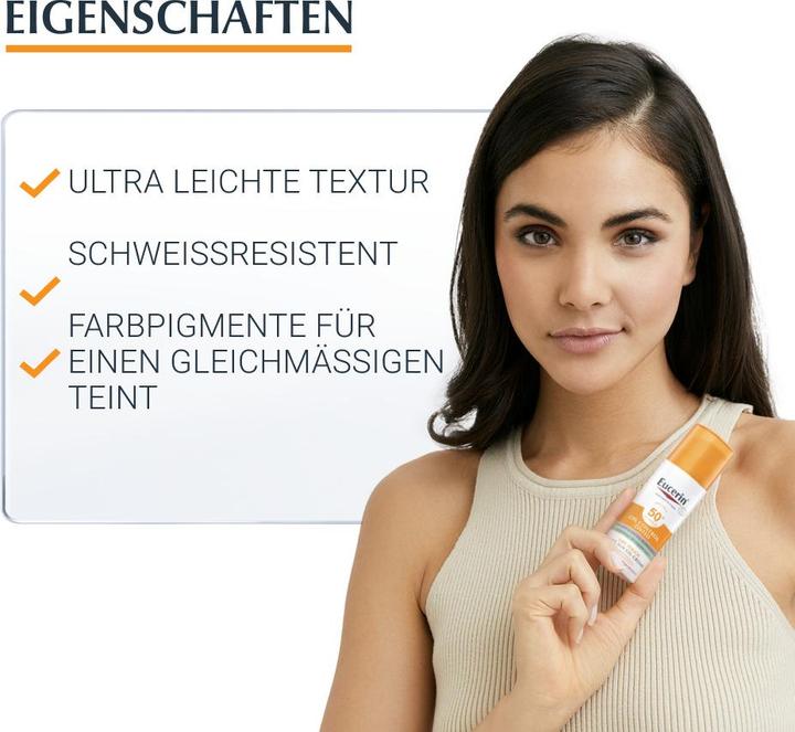 Produktbild Eucerin SUN Face Oil Control Gel-Creme Tinted hell LSF 50+ (Sonnencreme Gesicht, SPF 50+, 50 ml, 99.52 g)