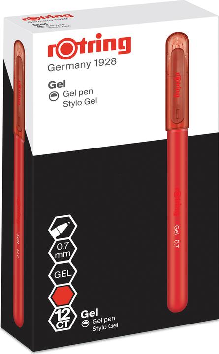 Image du produit Rotring Stylo gel 0.7 boîte de 12 pièces (Rouge)