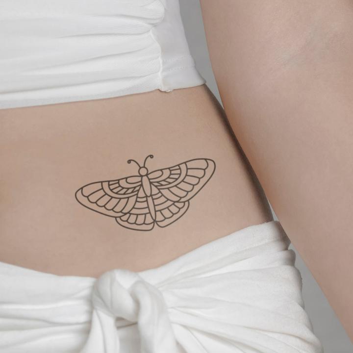 Actual product image minink Temporary tattoo - Artistic moth