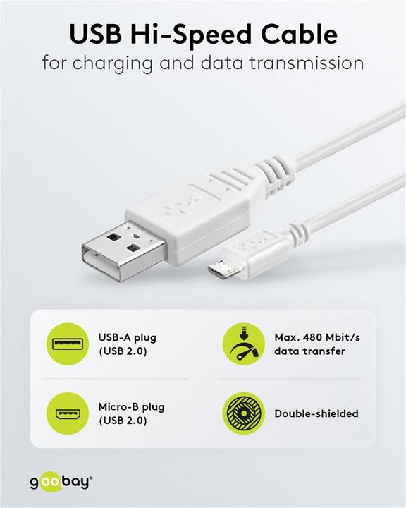 Produktbild Goobay USB A – Micro USB B (5 m, USB 2.0)
