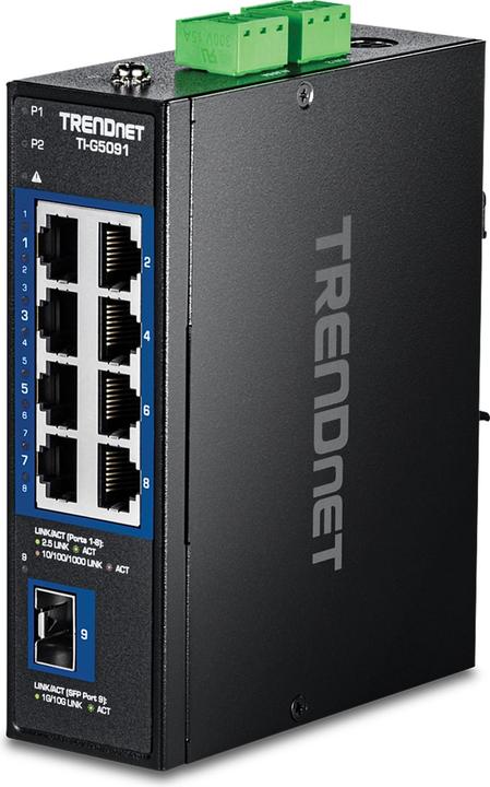 Produktbild Trendnet 9-PORT INDUSTRIAL 2.5G DIN-RAIL (8 Ports)