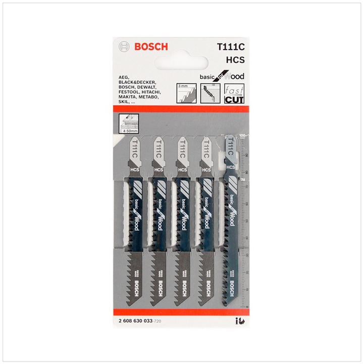 Produktbild Bosch Professional Zubehör Stichsägeblatt T 111 C Basic for Wood, 5er-Pack