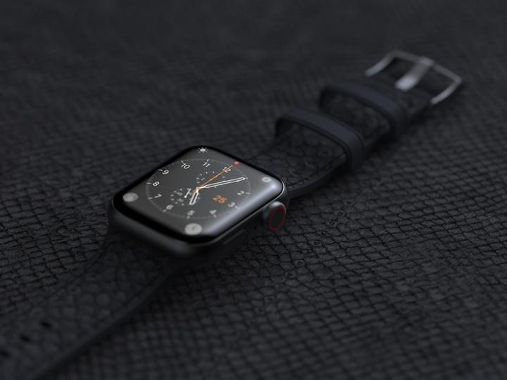 Actual product image Njord Vindur Watch Strap for Apple Watch 44/45mm (45 mm, Vegan Leather, Stainless steel fastener, Salmon leather)