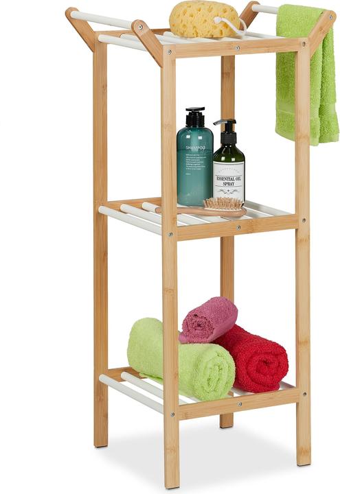 Immagine prodotto Relaxdays Mensola da bagno porta asciugamani (41,5 x 30 x 85 cm)