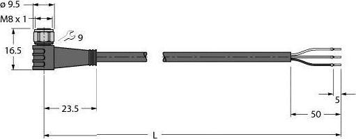 Image du produit Turck Câble pour actionneurs et capteurs PP-EPDM Câble de raccordement PKWV3M-15/TFW (15 m)